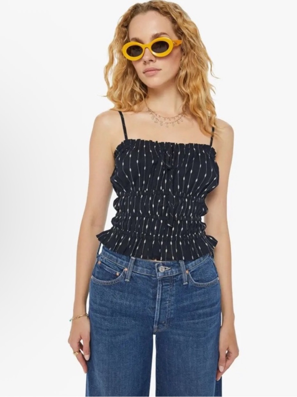 Mother The Wild Oats Tank Dotted Line Size Small
